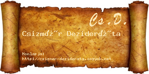 Csizmár Dezideráta névjegykártya
